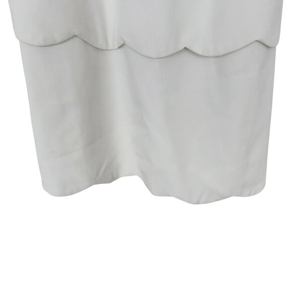 Belle Badgley Mischka White Tiered Dress Sz 2 - Picture 7 of 8